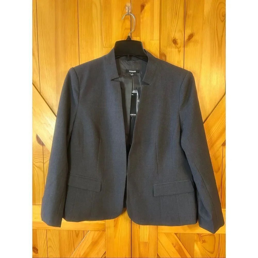 Premise Blazer Women’s Lined Cut & Sewn Charcoal Heather Blazer NWT Size 8 (5941